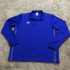 Adidas Men's Zippered Pullover XL Royal Blue Track Jacket